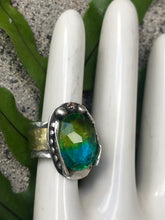 Green Reticulated & Organically Set Ring