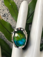 Green Reticulated & Organically Set Ring