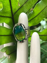 Green Reticulated & Organically Set Ring