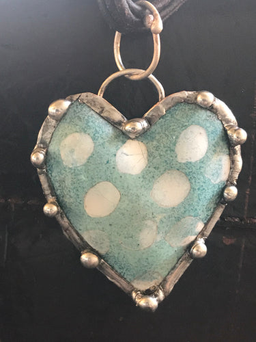 Enameled Polka Dot Heart