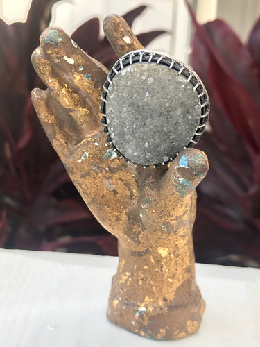 Big Ass Gray Druzy Ring