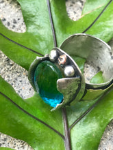 Green Reticulated & Organically Set Ring