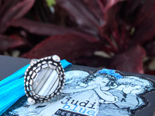 Gray Striped Agate Ring